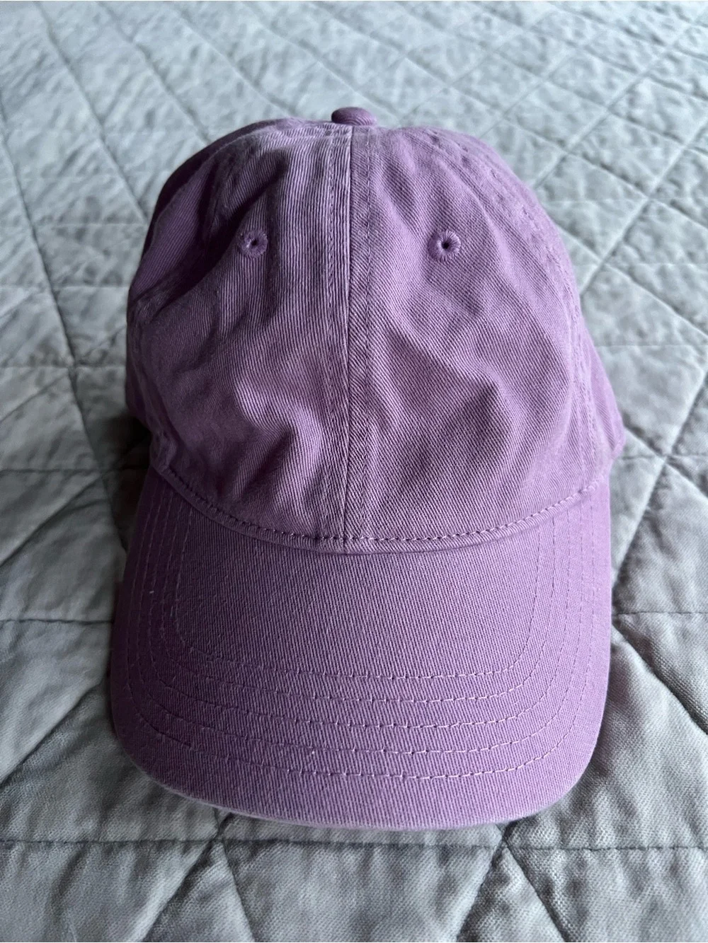 Madewell Lavender Cotton Baseball Cap with Leather Strap